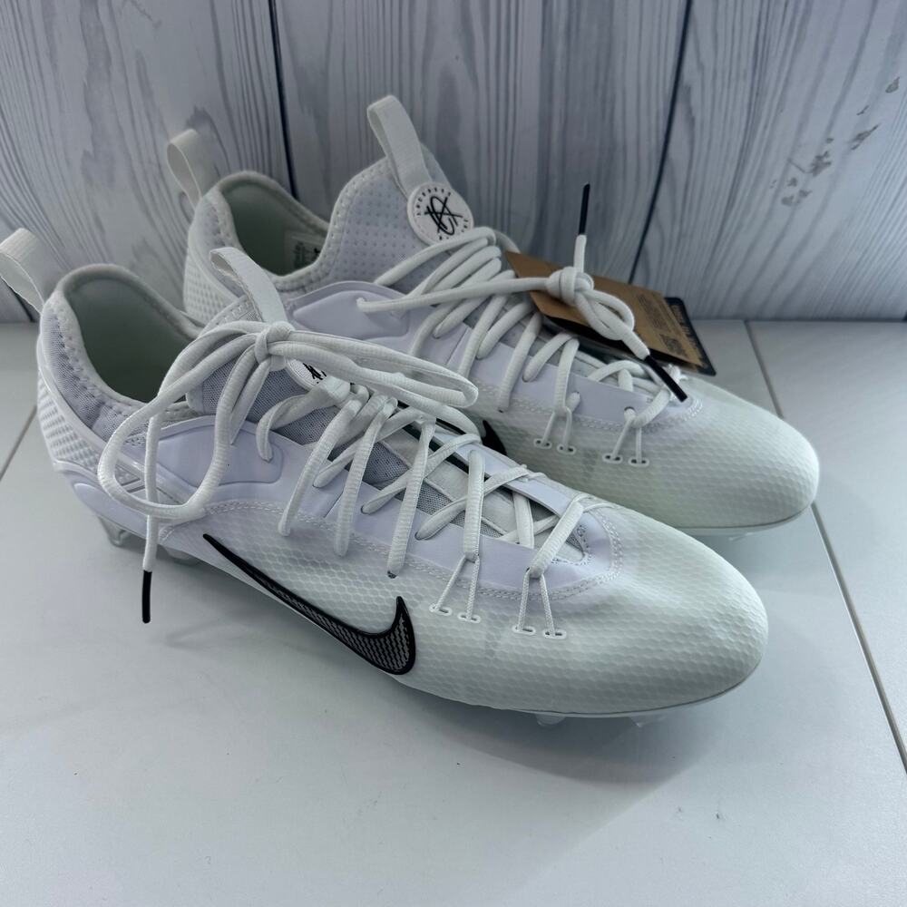 NEW Nike Huarache 9 Elite Low LAX Lacrosse White Cleats FD0089-101 Size 12.5 - Picture 1 of 6